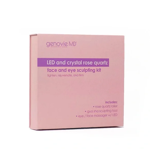 New Genovie MD Led and Crystal Rose Quartz Face and Eye Sculpting Kit!!🔥🔥🔥